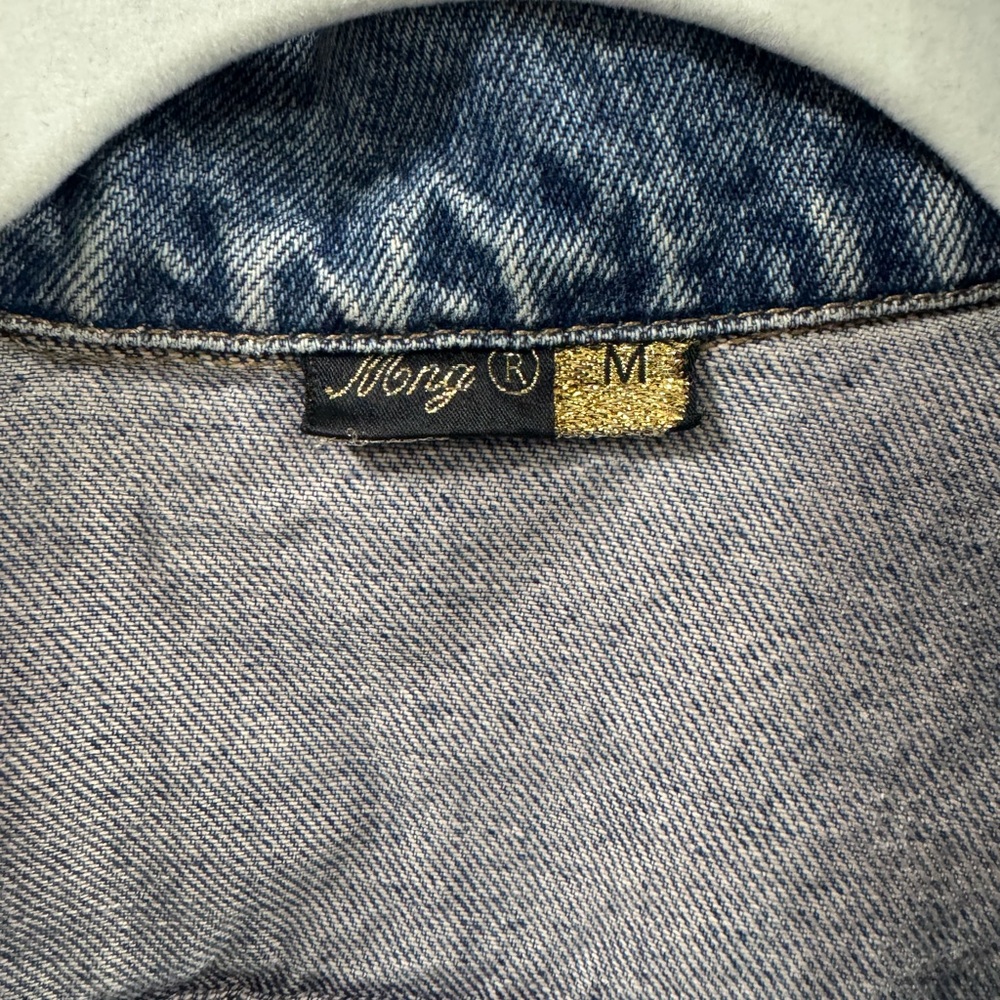 Mango Denim Jacket Medium Wash Size M Chic Fitted Jean Jacket - Picture 5 of 5